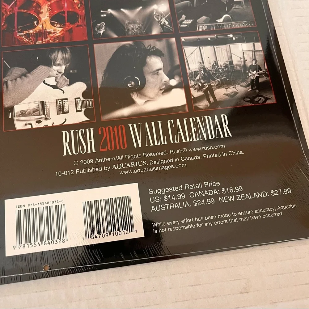 Rush Permanent Waves 2010 Wall Calendar Sealed New